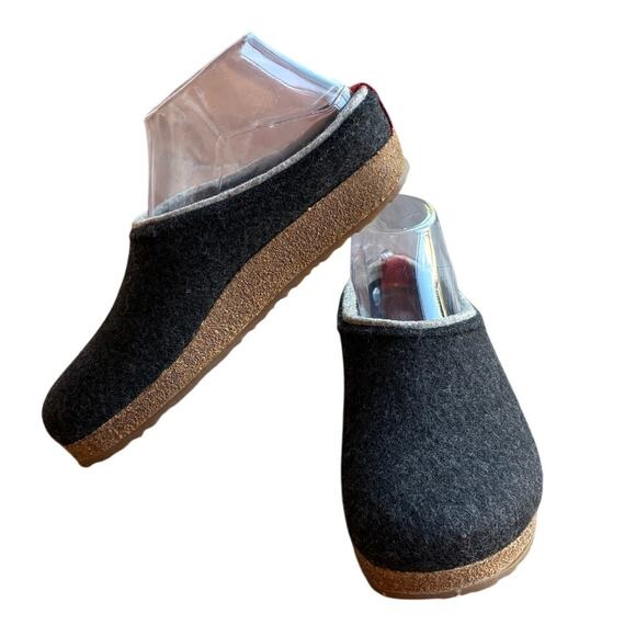 Haflinger Gray Felted Wool Grizzly "Kris" Clogs - Hard Sole Slippers size 6/EU37 - Picture 14 of 15